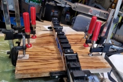 Clamping the 'body harp' wood.