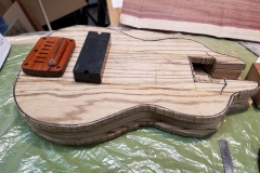 Checking what the design will look like with the bridge and a pickup.