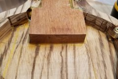 The neck is glued to the top and 'body harp' sides.